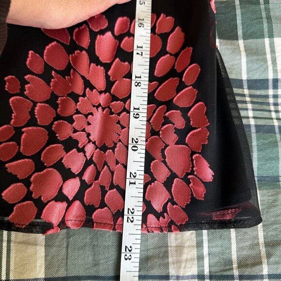 Alex Evenings 2 Piece Set Sleeveless Tank Blouse & Jacket Sz L Red Black Floral - Picture 13 of 13